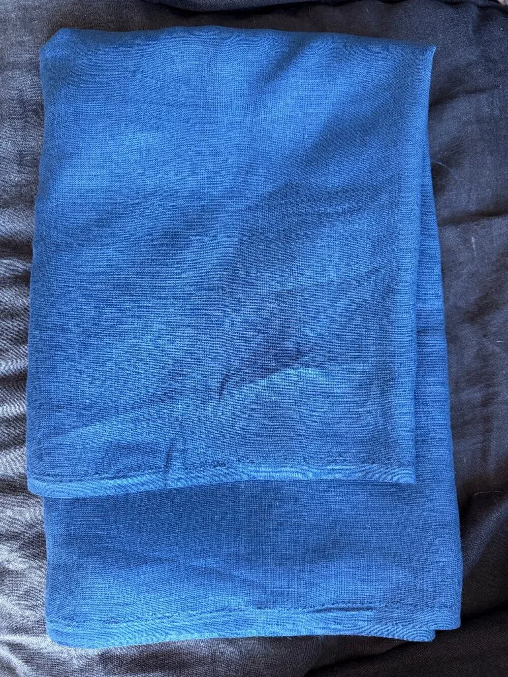 Insignia Blue Medium Weight 100% Linen Fabric 2 Yds